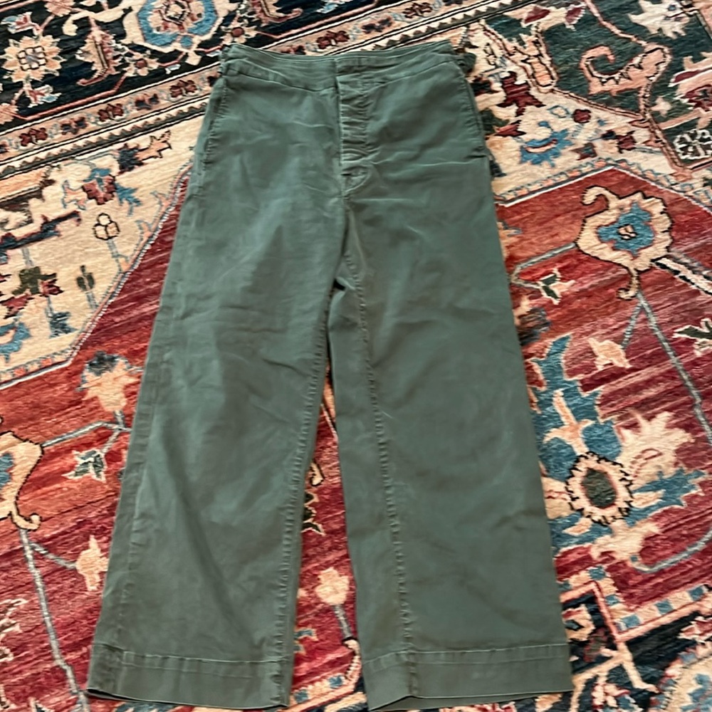 Mother, flat front wide leg pants